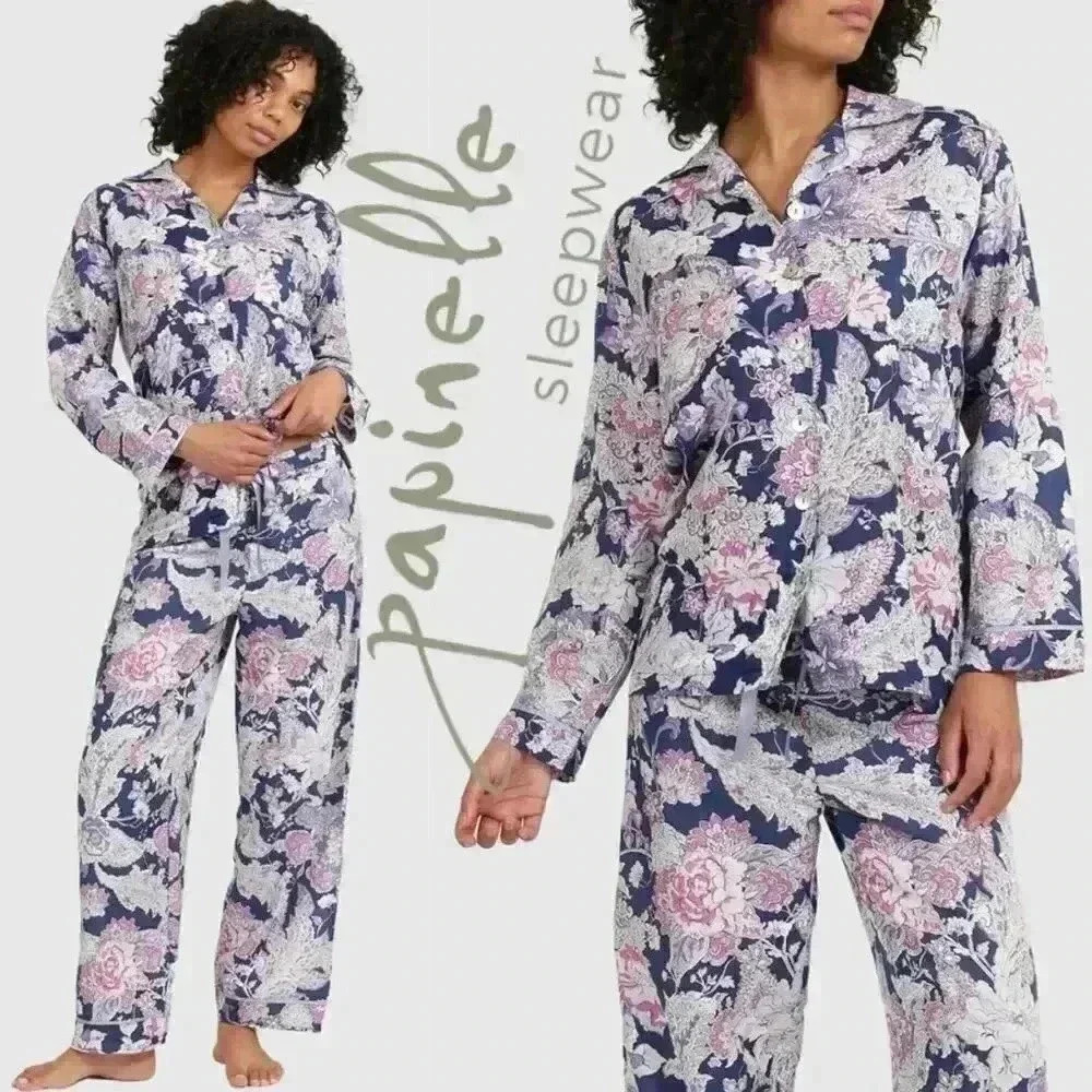 NWT Papinelle Ella Luxe Full Length Cropped PJ Set